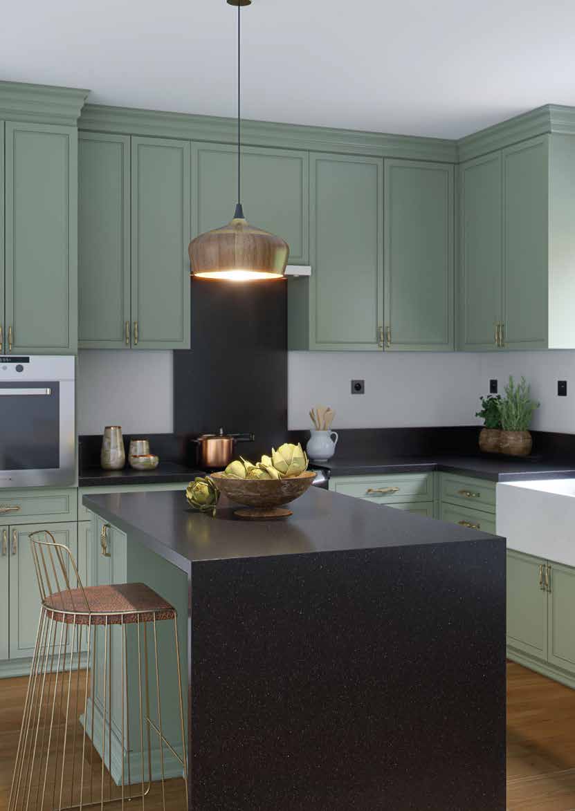 Finished Egyptian quartz surface installed on a kitchen countertop